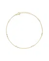 Glaze Jewelry 14k Over Silver Cz Anklet In Gold