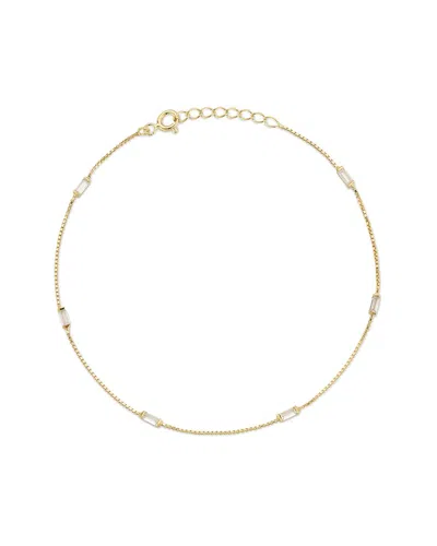 Glaze Jewelry 14k Over Silver Cz Anklet In Gold