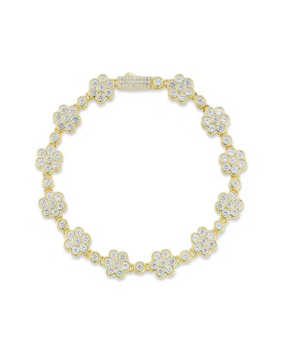 Glaze Jewelry 14k Over Silver Cz Bracelet In Brown