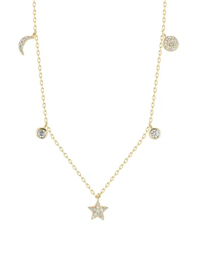 Glaze Jewelry Sterling Silver Celestial Station Necklace In Gold