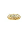 Glaze Jewelry 14k Over Silver Cz Checkered Band Ring In Gold