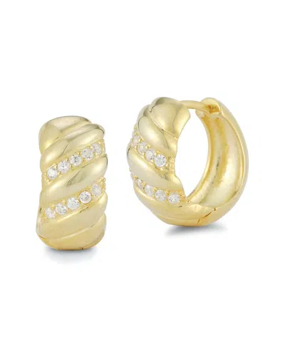 GLAZE JEWELRY GLAZE JEWELRY 14K OVER SILVER CZ CHUBBY HOOPS