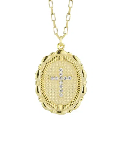 Glaze Jewelry 14k Over Silver Cz Cross Necklace