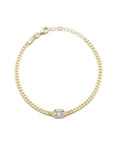 Glaze Jewelry 14k Over Silver Diamond Cz Curb Chain Bracelet