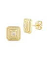 Glaze Jewelry 14k Over Silver Cz Earrings In Gold