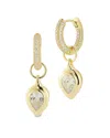 Glaze Jewelry 14k Over Silver Cz Earrings In Gold