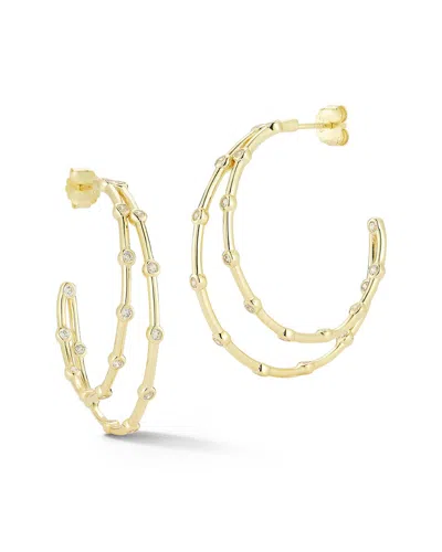Glaze Jewelry Cubic Zirconia Double Hoop Earrings In Gold