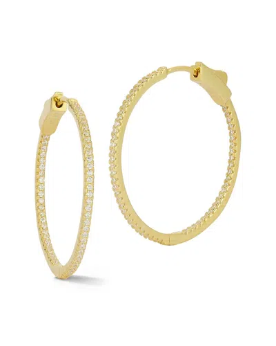 Glaze Jewelry 14k Over Silver Cz Earrings In Gold