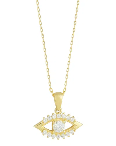 Glaze Jewelry Cubic Zirconia Evil Eye Pendant Necklace In Gold