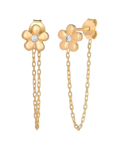 Glaze Jewelry 14k Over Silver Cz Flower Earrings