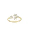 Glaze Jewelry 14k Over Silver Diamond Cz Flower Ring