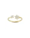 Glaze Jewelry 14k Over Silver Diamond Cz Flower Ring