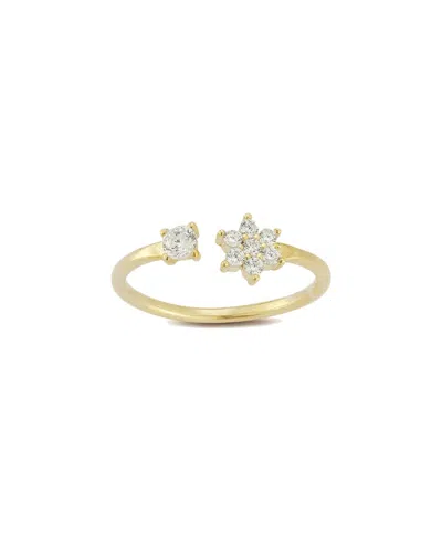 Glaze Jewelry 14k Over Silver Diamond Cz Flower Ring