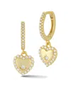 Glaze Jewelry Cubic Zirconia Heart Drop Huggie Hoop Earrings