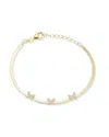 Glaze Jewelry 14k Over Silver Cz Herringbone Bracelet