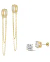 Glaze Jewelry 14k Over Silver Cz Huggie & Stud Necklace & Studs Set