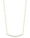 Glaze Jewelry 14k Over Silver Diamond Cz Large Bar Necklace