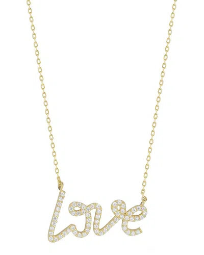 GLAZE JEWELRY GLAZE JEWELRY 14K OVER SILVER CZ LOVE NECKLACE