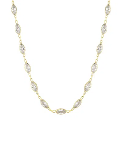 Glaze Jewelry 14k Over Silver Cz Marquese Necklace In Gold