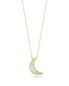 Glaze Jewelry 14k Over Silver Cz Moon Necklace