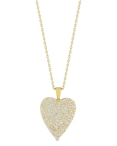 Glaze Jewelry 14k Over Silver Cz Necklace In Gold