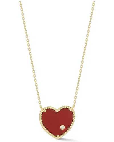 Glaze Jewelry 14k Over Silver Cz Necklace In Brown