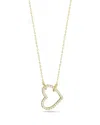 Glaze Jewelry 14k Over Silver Cz Open Hanging Heart Necklace