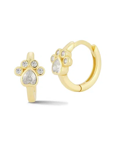 Glaze Jewelry 14k Over Silver Diamond Cz Paw Huggie Earrings