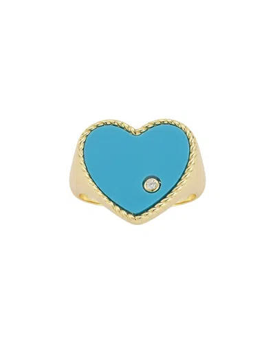 Glaze Jewelry 14k Over Silver Cz Ring In Blue