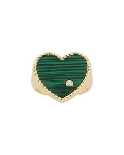 Glaze Jewelry 14k Over Silver Cz Ring In Green