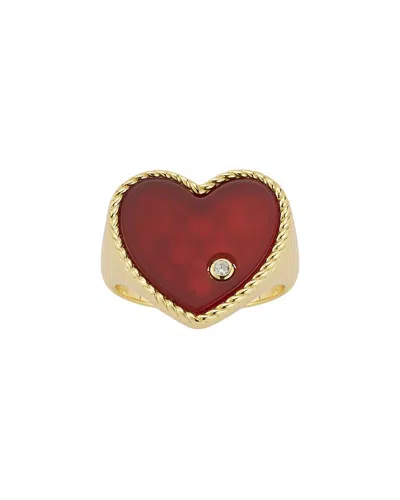 Glaze Jewelry 14k Over Silver Cz Ring In Gold