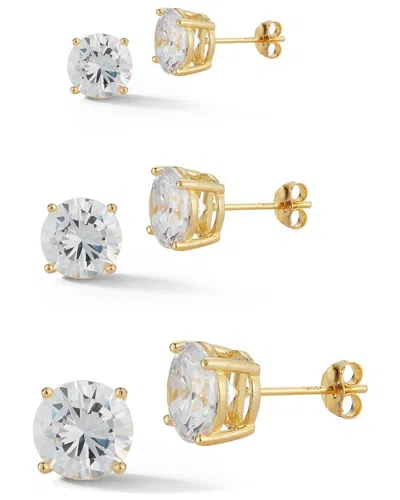 Glaze Jewelry 14k Over Silver Cz Round Earrings Set