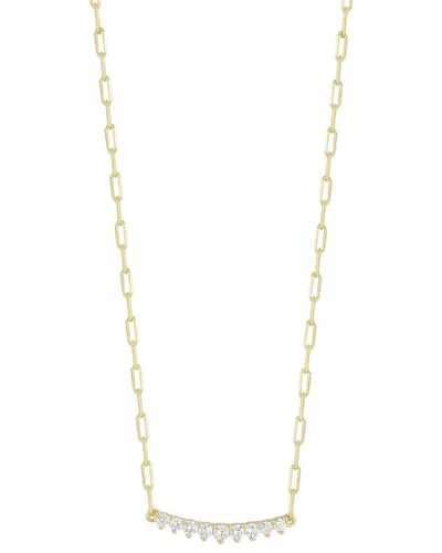 Glaze Jewelry 14k Over Silver Diamond Cz Small Bar Necklace