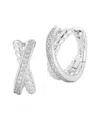 Glaze Jewelry Cubic Zirconia Crisscross Huggie Hoop Earrings