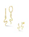 Glaze Jewelry 14k Over Silver Cz Snake Earrings In Gold
