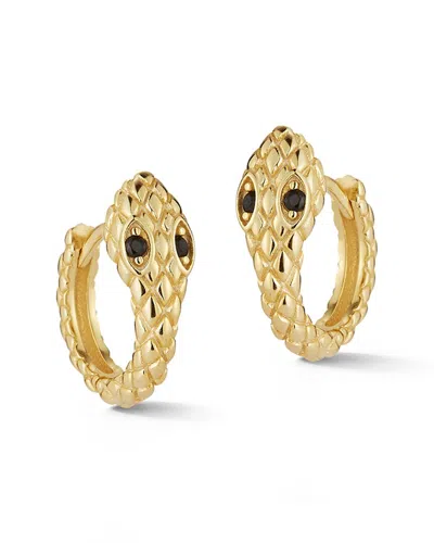 Glaze Jewelry 14k Over Silver Cz Snake Huggie Earrings In Gold