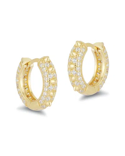 Glaze Jewelry Cubic Zirconia Spike Huggie Hoop Earrings In Gold