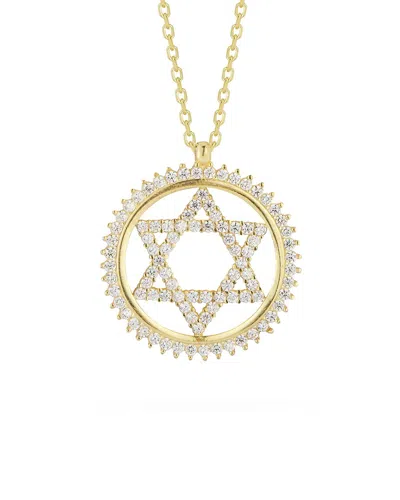 Glaze Jewelry 14k Over Silver Cz Star Of David Necklace