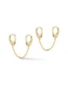 Glaze Jewelry 14k Over Silver Double Piercing Handcuff Earrings