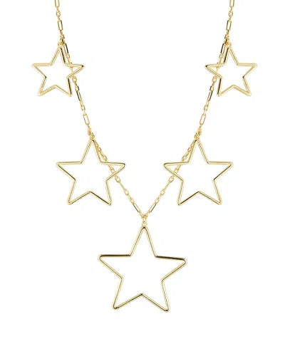 Glaze Jewelry 14k Over Silver Graduated Star Necklace In Gold