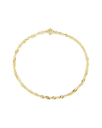 Glaze Jewelry 14k Over Silver Singapore Bracelet In Gold