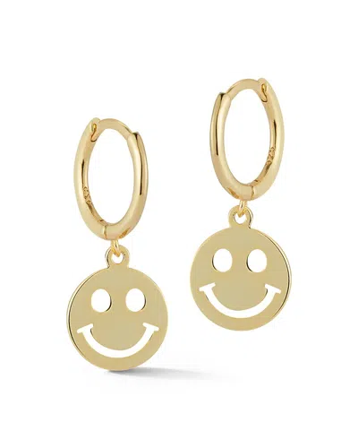 Glaze Jewelry 14k Gold Plated Silver Smile Face Huggie Hoop Earrings