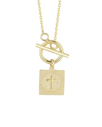 Glaze Jewelry 14k Over Silver Square Pendant Necklace In Gold