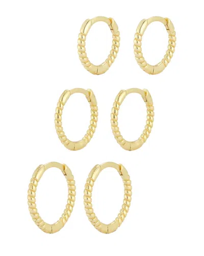 GLAZE JEWELRY GLAZE JEWELRY 14K OVER SILVER TRIPLE HOOPS