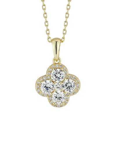 Glaze Jewelry 14k Plated Silver Cz Clover Necklace