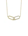 Glaze Jewelry 14k Plated Silver Cz Double Link Necklace