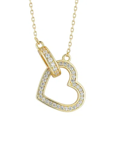 GLAZE JEWELRY GLAZE JEWELRY 14K PLATED SILVER CZ HANGING HEART NECKLACE