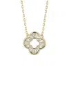 Glaze Jewelry 14k Plated Silver Cz Open Clover Necklace