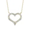 Glaze Jewelry 14k Plated Silver Cz Open Heart Necklace