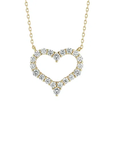 Glaze Jewelry 14k Plated Silver Cz Open Heart Necklace